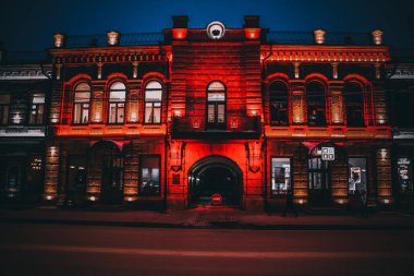 Mimari, akşam, kasaba, Sibirya.