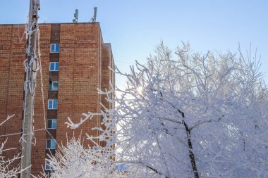 Mimari ve doğa, kış, Sibirya.
