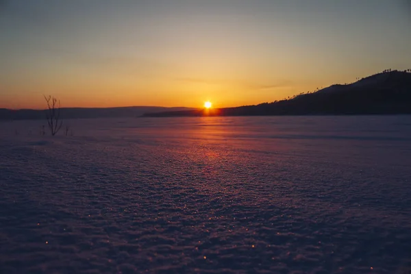 Sonnenuntergang Sibirien Russland — Stockfoto