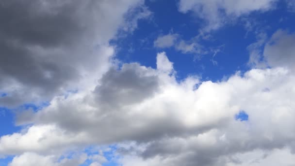 Nuvens Céu Azul Voam Devagar — Vídeo de Stock