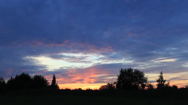 Sonnenuntergang Auf Dem Land Sommer Zeitraffer — Stockvideo