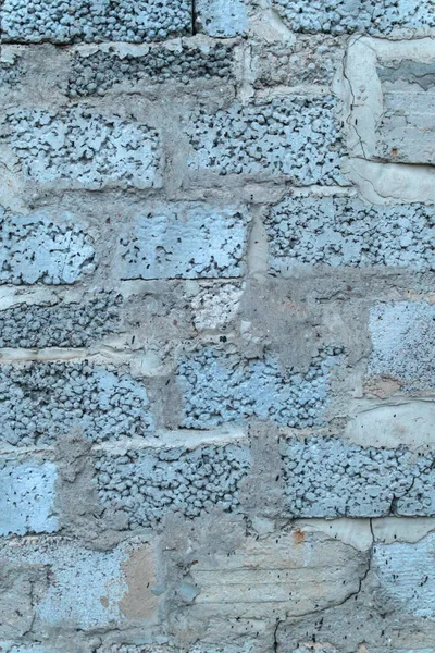 밝은 깊은 포화 파란색 콘크리트 벽 벽돌 배경 — 스톡 사진