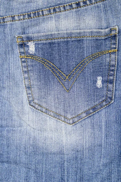 Tessuto texture blu jeans tasca — Foto Stock