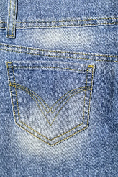 Ткань текстура синие джинсы карман — стоковое фото