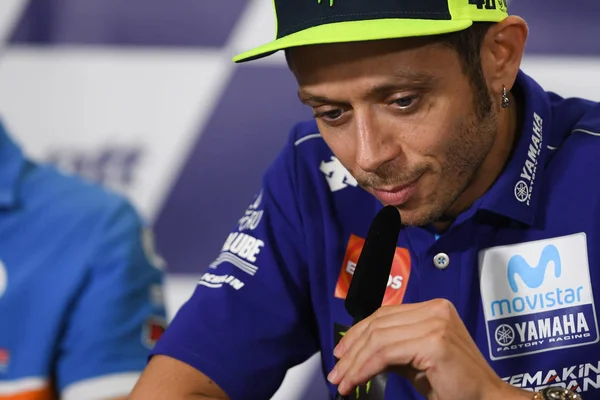 Buriram Thailand Outubro 2018 Valentino Rossi Conferência Imprensa Equipe Movista — Fotografia de Stock