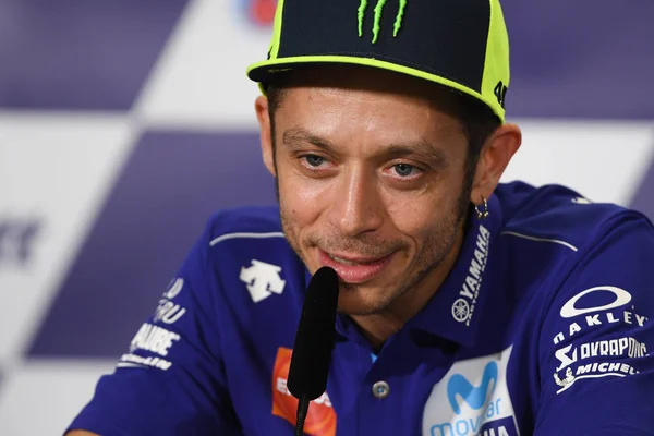 Buriram Thailand Outubro 2018 Valentino Rossi Conferência Imprensa Equipe Movista — Fotografia de Stock