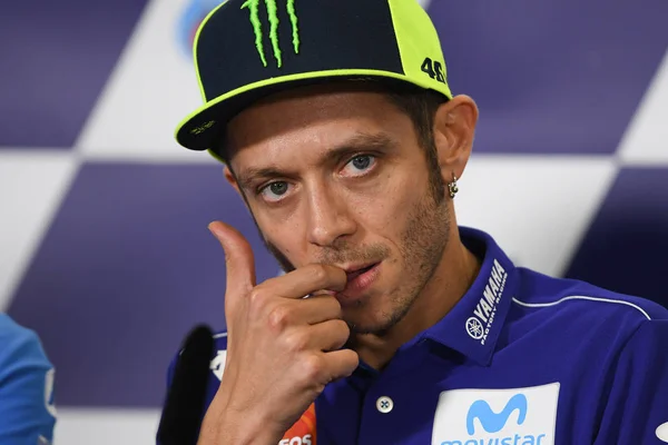 Buriram Thailand Oktober 2018 Valentino Rossi Movista Yamaha Team Persconferentie — Stockfoto