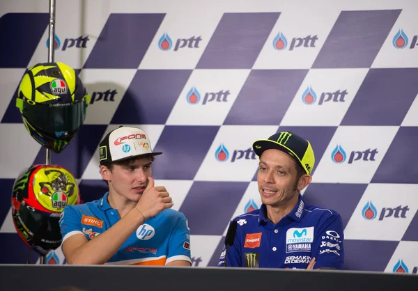 Buriram Thailand Oktober 2018 Valentino Rossi Movista Yamaha Team Persconferentie — Stockfoto