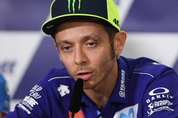 Buriram Thailand Outubro 2018 Valentino Rossi Conferência Imprensa Equipe Movista — Fotografia de Stock