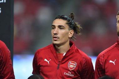 Kallang-Singapur-26Jul2018: Hector bellerin # 2 cephanelik oyuncusu icc2018 'de atletico de madrid' e karşı ulusal stadyum, Singapur