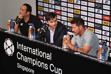 Kallang-Singapur-26Jul2018: Diego simeone, Atletico Madrid 'in baş antrenörü.