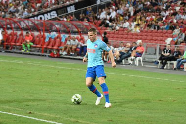 Kallang-Singapur-26Jul2018: Kevin Gameiro # 21 Atletico Madrid Oyuncusu ICC2018 'den önce atletico de Madrid' e karşı ulusal stadyum, Singapur 'da oynuyordu.