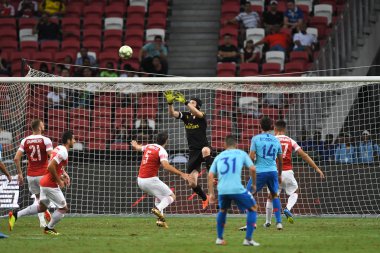 Kallang-Singapur-26Jul2018: Petr cech # 1 cephanelik oyuncusu icc2018 'de atletico de madrid' e karşı ulusal stadyum, Singgapur