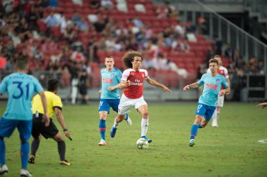 Kallang-Singapur-26Jul2018: Matteo guendouzi # 29 cephanelik oyuncusu icc2018 'de atletico de madrid' e karşı ulusal stadyum, Singgapur