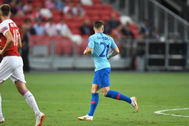 Kallang-Singapur-26Jul2018: Kevin Gameiro # 21 Atletico Madrid Oyuncusu ICC2018 'den önce atletico de Madrid' e karşı ulusal stadyum, Singapur 'da oynuyordu.