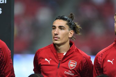Kallang-Singapur-26Jul2018: Hector bellerin # 2 cephanelik oyuncusu icc2018 'de atletico de madrid' e karşı ulusal stadyum, Singapur