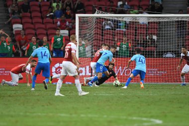 Kallang-Singapur-26Jul2018: Luciano Vietto # 17 Atletico Madrid Oyuncusu icc2018 'den önce atletico de Madrid Ulusal Stadyumu, Singapur' daki Cephanelik Arsenal maçında