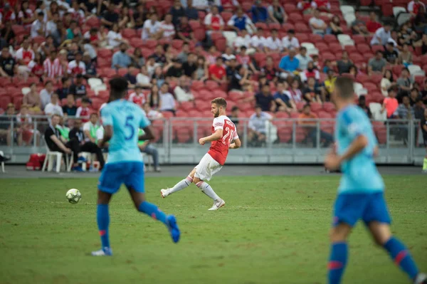 Kallang Singapur 26Juli2018 Shkodran Mustafi Spieler Von Arsenal Aktion Während — Stockfoto