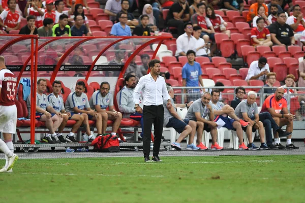 Kallang Singapore 26Jul2018 Diego Simeone Trenér Atletico Madrid Akci Během — Stock fotografie