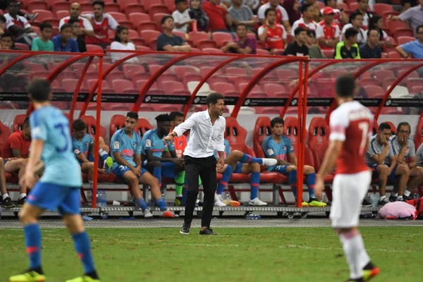 Kallang Singapore 26Jul2018 Diego Simeone Trenér Atletico Madrid Akci Během — Stock fotografie