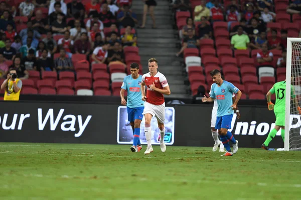 stock image Kallang-Singapore-26Jul2018:Rob holding #16 player of arsenal in action during icc2018 between arsenal against at atletico de madrid at national stadium,singapore