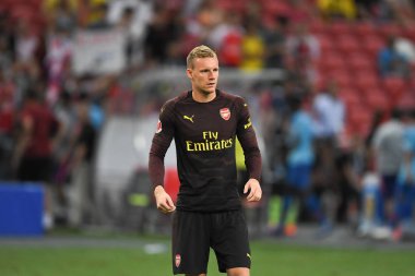 Kallang-Singapur-26Jul2018: Bernd leno # 19 cephanelik oyuncusu icc2018 'de atletico de madrid' e karşı ulusal stadyum, Singgapur