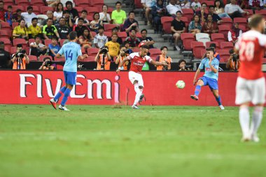 Kallang-Singapur-26Jul2018: Pierre-Emerick Aubameyang # 14 numaralı cephanelik oyuncusu icc2018 'de atletico de Madrid' e karşı ulusal stadyum, Singapur