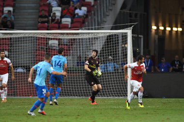 Kallang-Singapur-26Jul2018: Petr cech # 1 cephanelik oyuncusu icc2018 'de atletico de madrid' e karşı ulusal stadyum, Singgapur