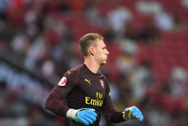 Kallang-Singapur-26Jul2018: Bernd leno # 19 cephanelik oyuncusu icc2018 'de atletico de madrid' e karşı ulusal stadyum, Singgapur