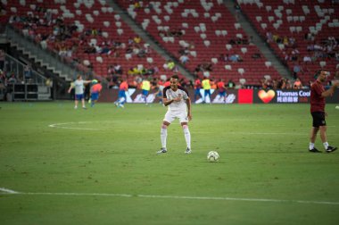 Kallang-Singapur-26Jul2018: Pierre-Emerick Aubameyang # 14 numaralı cephanelik oyuncusu icc2018 'de atletico de Madrid' e karşı ulusal stadyum, Singapur