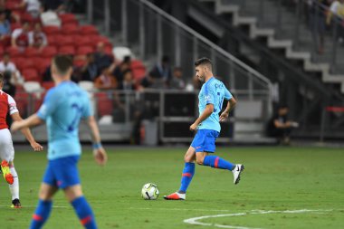 Kallang-Singapur-26Jul2018: Toni moya # 31 Atletico Madrid oyuncusu atletico de madrid 'deki atletico de madrid' e karşı icc2018 öncesi eylemde.