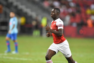 Kallang-Singapur - 26 Temmuz 2018: Jordi osei-tutu #52 oyuncu icc2018 de Fenerbahçe Singapur Ulusal Stadyumu'nda karşı arsenal arasında sırasında eylem Arsenal
