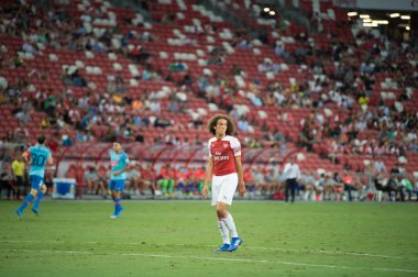 Kallang-Singapur-26Jul2018: Matteo guendouzi # 29 cephanelik oyuncusu icc2018 'de atletico de madrid' e karşı ulusal stadyum, Singgapur