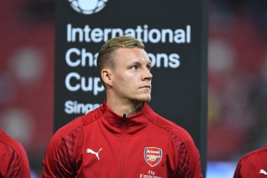 Kallang-Singapur-26Jul2018: Bernd leno # 19 cephanelik oyuncusu icc2018 'de atletico de madrid' e karşı ulusal stadyum, Singgapur