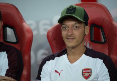 Kallang-Singapur-26Jul2018: Mesut ozil # 10 cephanelik oyuncusu icc2018 'de atletico de madrid' e karşı ulusal stadyum, Singapur