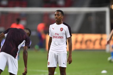 Kallang-Singapur - 26 Temmuz 2018: Joe willock #59 oyuncu icc2018 de Fenerbahçe Singapur Ulusal Stadyumu'nda karşı arsenal arasında sırasında eylem Arsenal