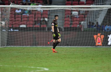 Kallang-Singapur-26Jul2018: Petr cech # 1 cephanelik oyuncusu icc2018 'de atletico de madrid' e karşı ulusal stadyum, Singgapur