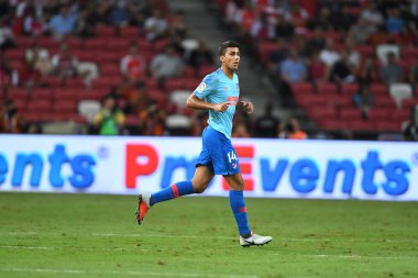 Kallang-Singapur-26Jul2018: Rodri # 14 Atletico Madrid Oyuncusu, C2018 'den önce atletico de Madrid' e karşı ulusal stadyum, Singapur 'da mücadele etti.
