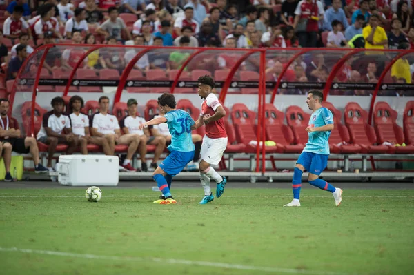 Kallang Singapore 26Jul2018 Reiss Nelson Jogador Arsenal Ação Durante Icc2018 — Fotografia de Stock