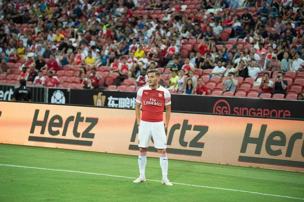 Kallang Singapore 26Jul2018 Lucas Perez Jogador Arsenal Ação Antes Icc2018 — Fotografia de Stock