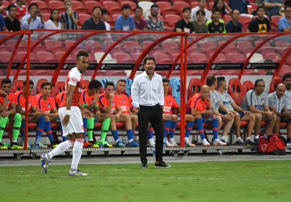 Kallang Singapore 26Jul2018 Diego Simeone Trenér Atletico Madrid Akci Během — Stock fotografie