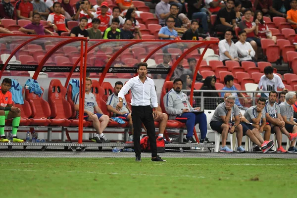 Kallang Singapore 26Jul2018 Diego Simeone Trenér Atletico Madrid Akci Během — Stock fotografie