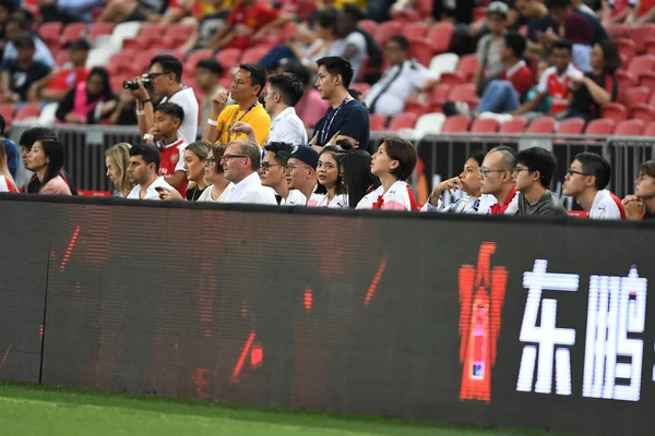 Kallang Singapore 26Jul2018 Fãs Não Identificados Ação Durante Icc2018 Entre — Fotografia de Stock