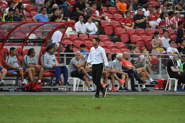 Kallang Singapore 26Jul2018 Diego Simeone Trenér Atletico Madrid Akci Během — Stock fotografie