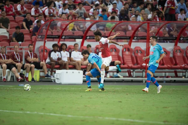 Kallang Singapore 26Jul2018 Reiss Nelson Játékos Arzenál Akció Közben Icc2018 — Stock Fotó