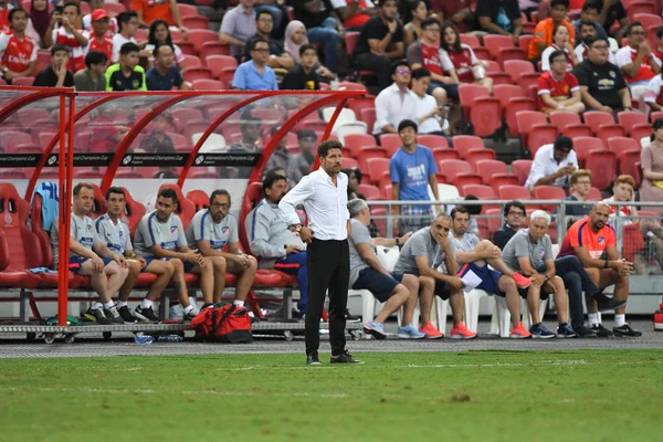 Kallang Singapore 26Jul2018 Diego Simeone Trenér Atletico Madrid Akci Během — Stock fotografie