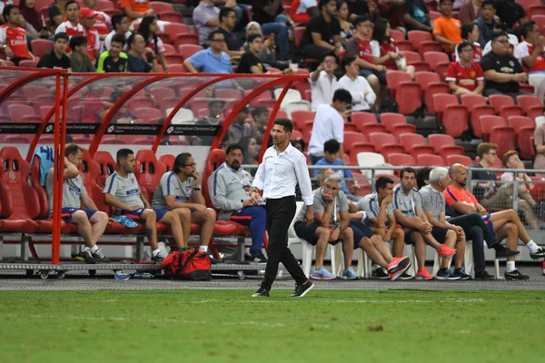 Kallang Singapore 26Jul2018 Diego Simeone Trenér Atletico Madrid Akci Během — Stock fotografie