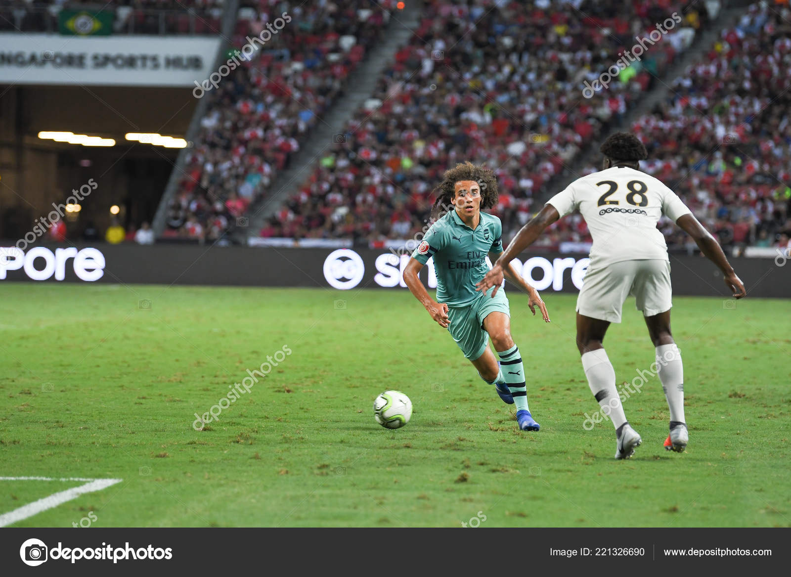 Kallang Singapore 28jul2018 Matteo Guendouzi Player Arsenal Action Icc2018 Arsenal Stock Editorial Photo C Daykung 221326690
