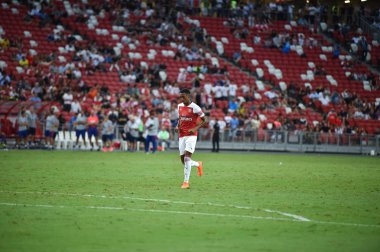 Kallang-Singapur - 26 Temmuz 2018: Joe willock #59 oyuncu icc2018 de Fenerbahçe Singapur Ulusal Stadyumu'nda karşı arsenal arasında sırasında eylem Arsenal