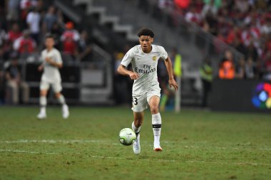 Kallang-Singapur - 28 Temmuz 2018: Alexandre fressange #43 oyuncu Psg sırasında icc2018 paris saint-Alman Ulusal Stadyumu'nda, Singapur karşı arsenal arasında eylem